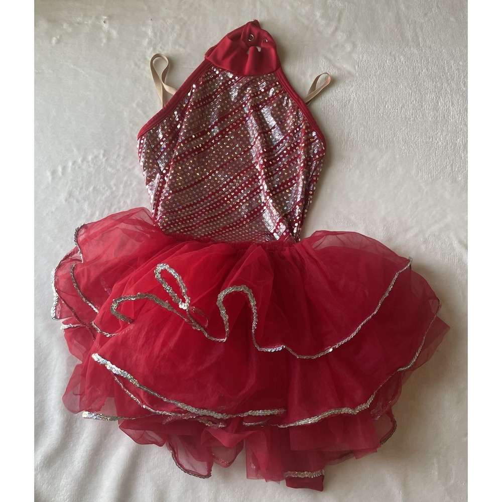 Girls Pageant Ballerina Dance Glitzy Sparkly Costume Medium Child Size